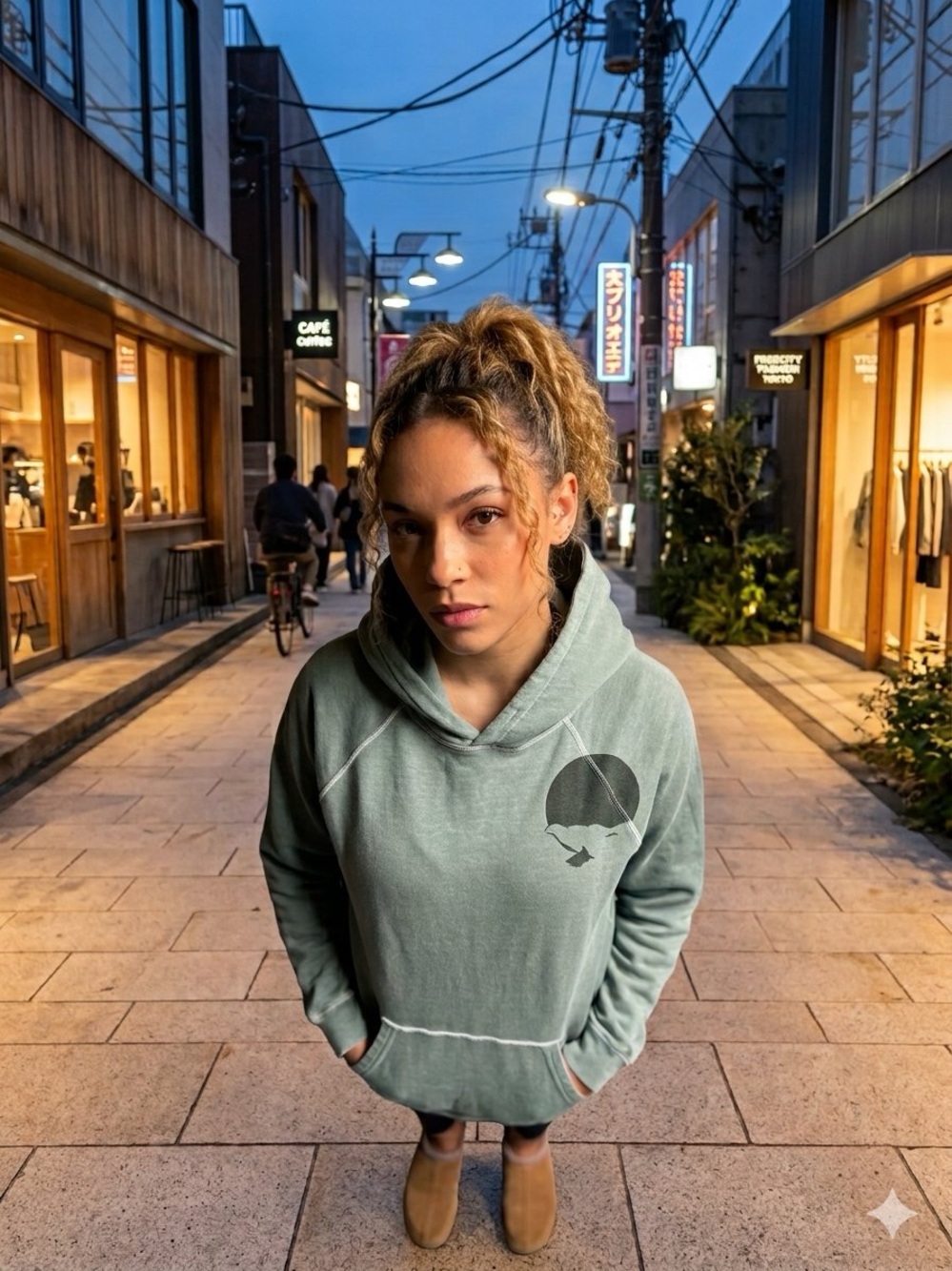 freecity Tokyo Texas Sage Green Pullover HoodieGraphic